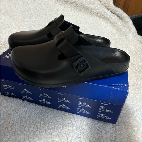 mens rubber birkenstocks black
